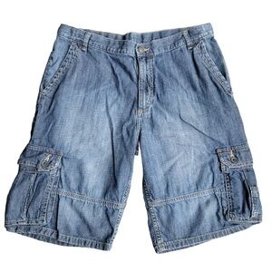 Wranglers Unisex Cargo Bermuda Jean Shorts Jorts 90’s Baggy Slouchy W32/W33